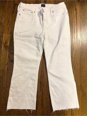 J. Crew White Wide-Leg Crop Jeans